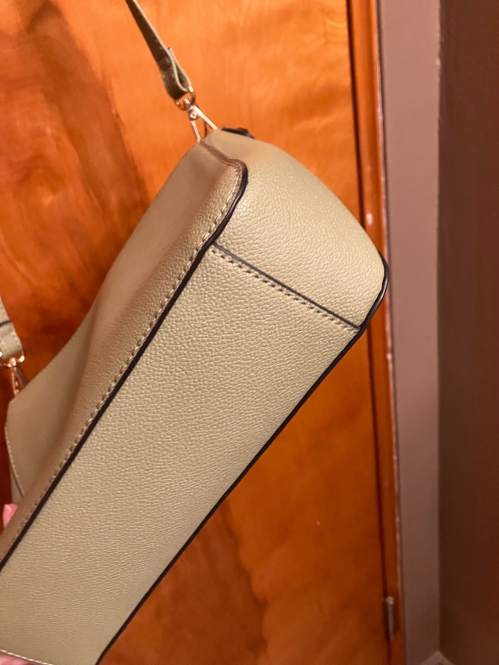 Nine West Olive Crossbody with Pink-Patterned Scarf Chain - Picture 10 of 15